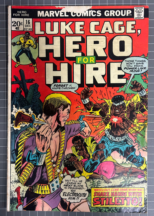 HERO FOR HIRE #16 [MARVEL COMICS] *LUKE CAGE* DIRECT 1973 GD/VG