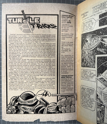🔑 TEENAGE MUTANT NINJA TURTLES #6 (TMNT) [MIRAGE] 2ND PRINT COMIC 1987 GD/VG