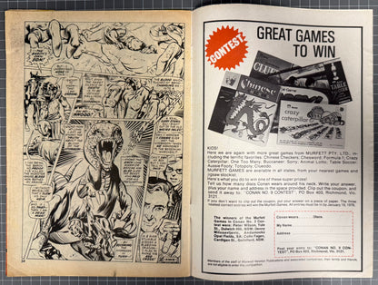 🔑 CONAN THE BARBARIAN #9 + POSTER [NEWTON COMICS] AUSTRALIAN MARVEL 1975