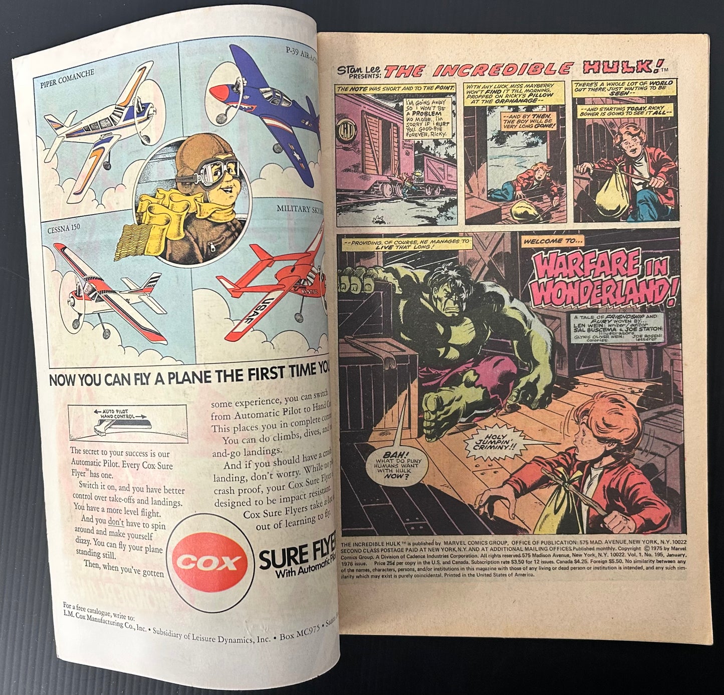 THE INCREDIBLE HULK #195 [MARVEL COMICS] DIRECT 1976 VG-