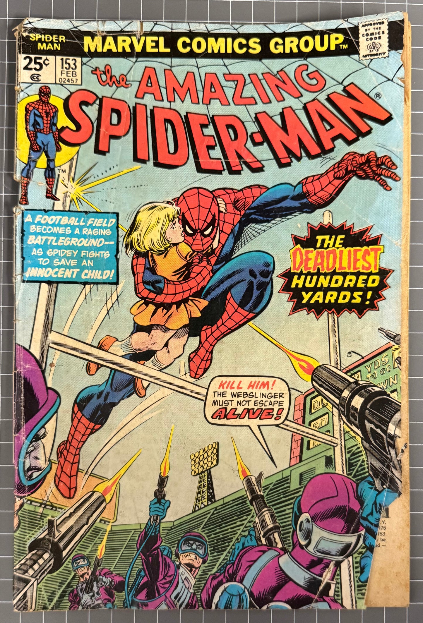 THE AMAZING SPIDER-MAN #153 [MARVEL COMICS] *JOHN ROMITA COVER* 1976 GD-
