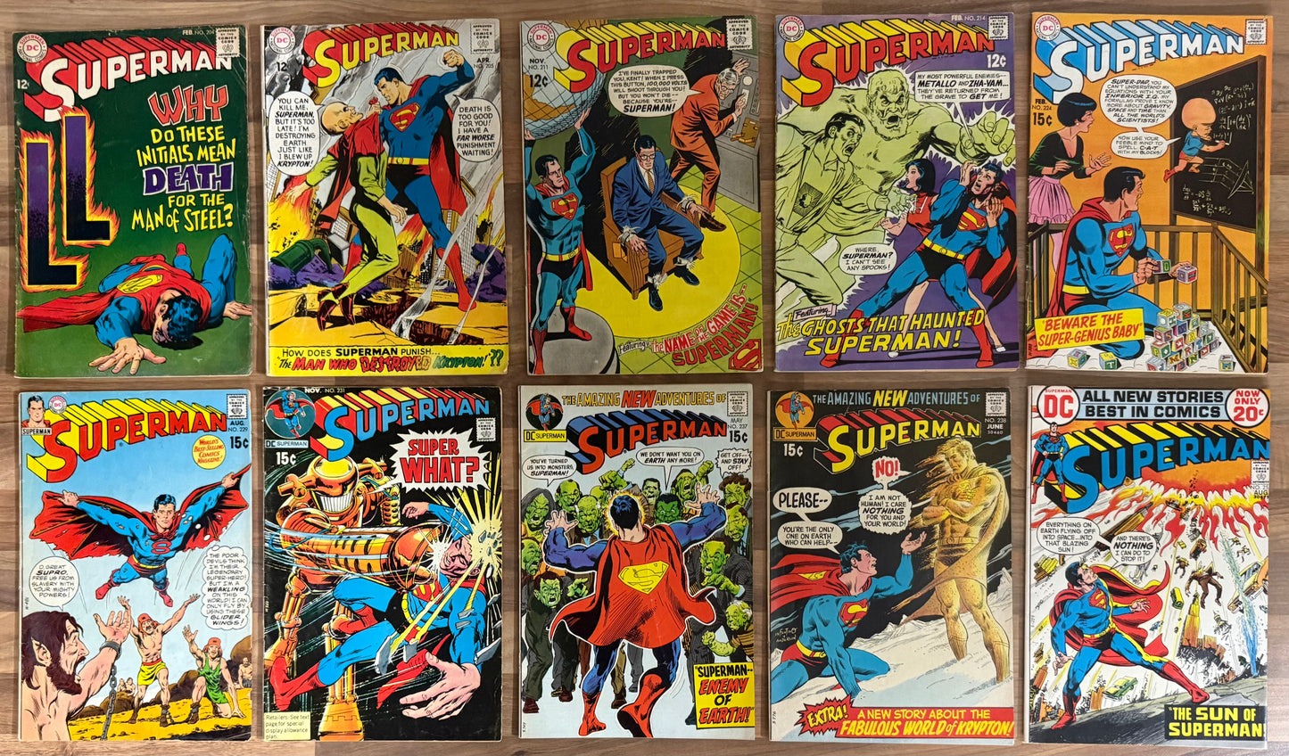 SUPERMAN #179-#255 [DC] NON SEQUENTIAL LOT 20 COMICS SILVER/BRONZE AGE BUNDLE
