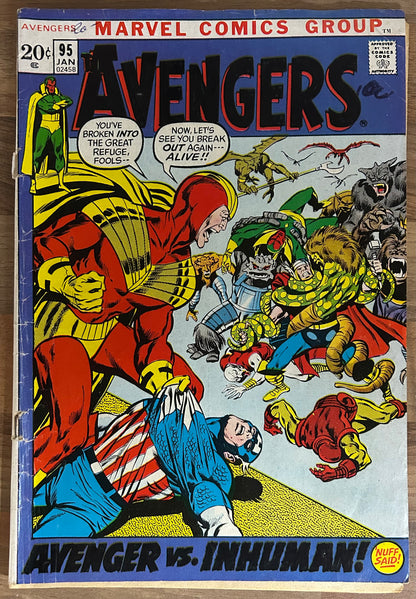 🔑 THE AVENGERS #95 [MARVEL COMICS] *KREE-SKRULL WAR* 1972 GD