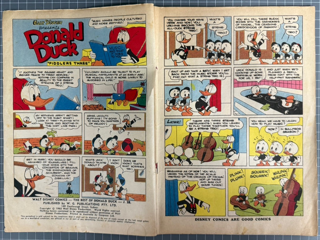 WALT DISNEY'S JUMBO COMICS #J28 (W. G. PUBLICATIONS) AUSTRALIAN PRE-DECIMAL 1962
