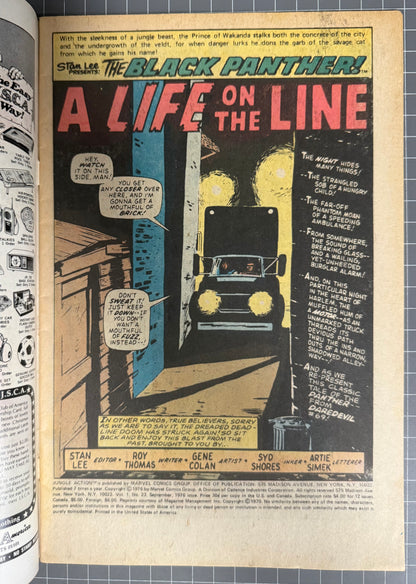 🔑 JUNGLE ACTION #23 [MARVEL COMICS] NEWSSTAND *JOHN BYRNE COVER* 1976 VG