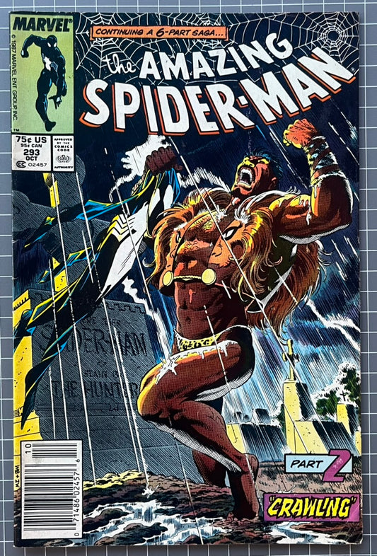 🔑 THE AMAZING SPIDER-MAN #293 [MARVEL COMICS] *KRAVEN'S LAST HUNT* 1987 FN-