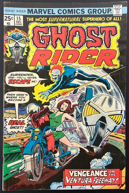 GHOST RIDER #15 [MARVEL COMICS] DIRECT 1975 VG+
