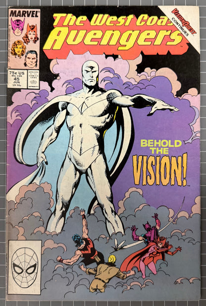 WEST COAST AVENGERS #45 [MARVEL COMICS] DIRECT 1989 VG/FN