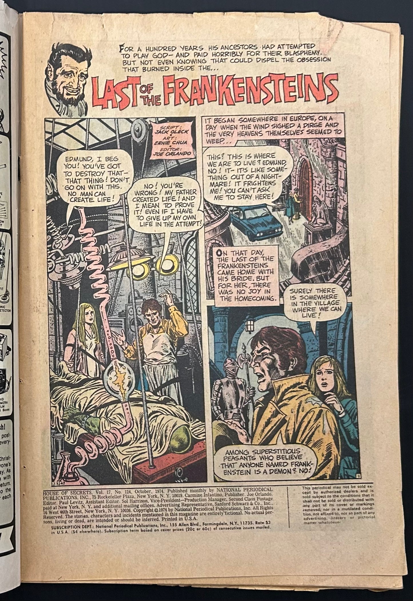 HOUSE OF SECRETS #124 [DC] COMIC 1974 GD