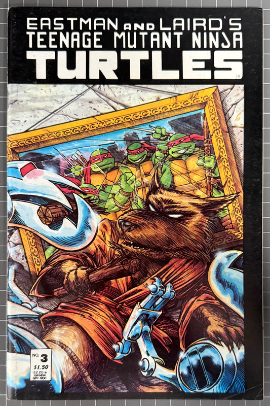 🔑 TEENAGE MUTANT NINJA TURTLES #3 (TMNT) [MIRAGE] 2ND PRINT COMIC 1988 VG/FN