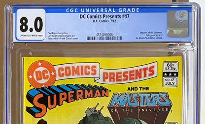 🔑 DC COMICS PRESENTS #47 CGC 8.0 [DC] *1ST MASTERS OF THE UNIVERSE* COMIC 1982