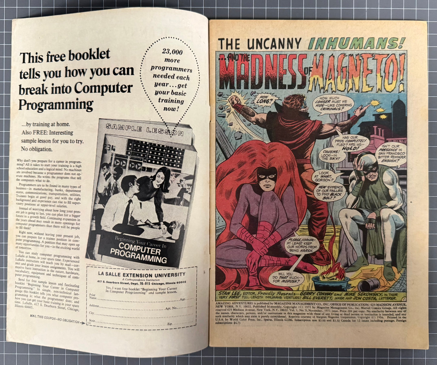 AMAZING ADVENTURES #9 [MARVEL COMICS] *INHUMANS & BLACK BOLT* 1971 VG/FN