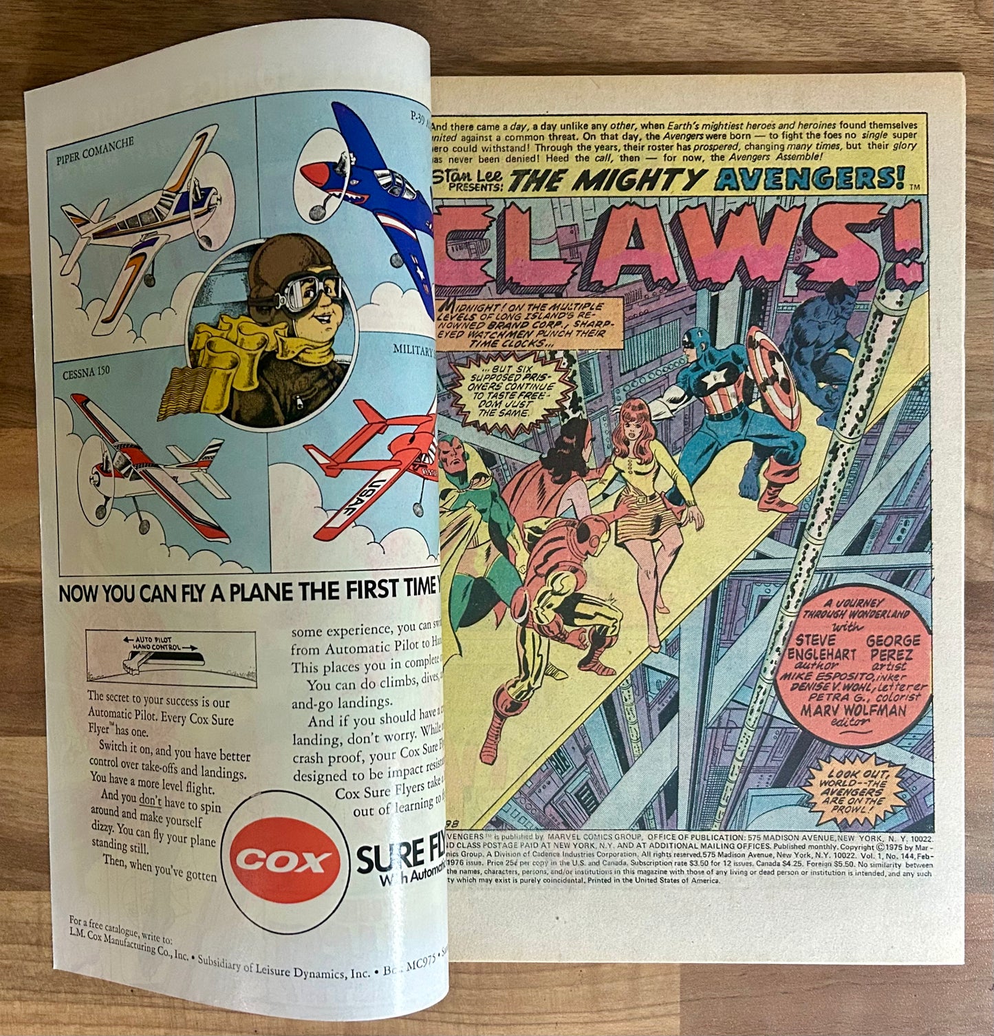 🔑 THE AVENGERS #144 [MARVEL COMICS] *HELLYCAT DEBUTS* 1976