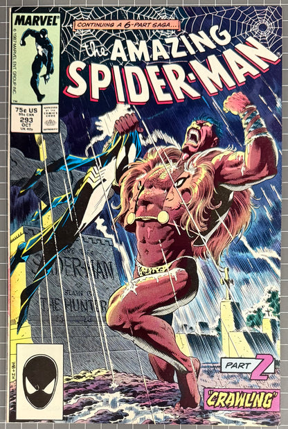 🔑 THE AMAZING SPIDER-MAN #293 [MARVEL COMICS] *KRAVEN'S LAST HUNT* 1987 FN
