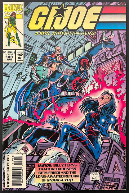🔑 G.I. JOE: A REAL AMERICAN HERO #149 [MARVEL COMICS] DIRECT *SNAKE EYES* 1994