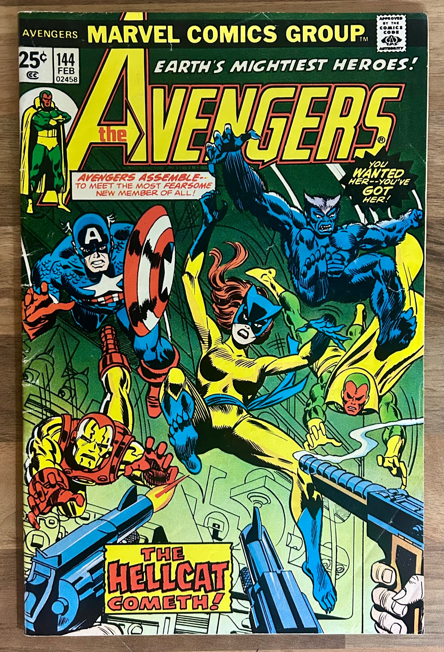 🔑 THE AVENGERS #144 [MARVEL COMICS] *HELLYCAT DEBUTS* 1976