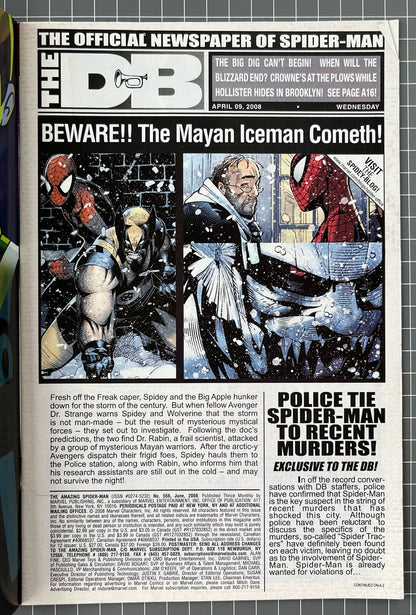 🔑 THE AMAZING SPIDER-MAN #556 [MARVEL COMICS] DIRECT *1ST APP. WAYEP AKA WAYEB* 2008 VF/NM