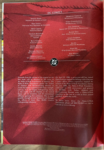 Shazam! Power of Hope Treasury Edition Comic Book-  Paul Dini, Alex Ross, 2000 DC