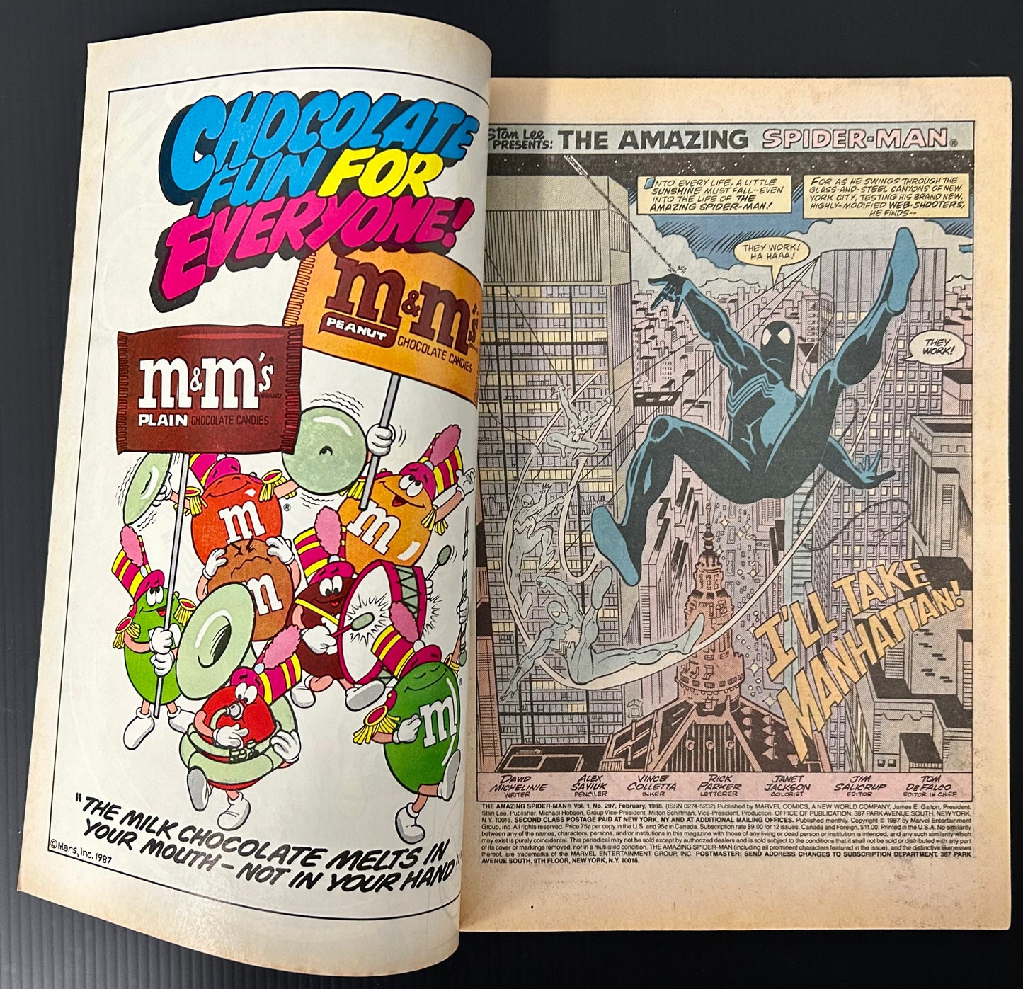 THE AMAZING SPIDER-MAN #297 [MARVEL COMICS] DIRECT 1988 VF/NM