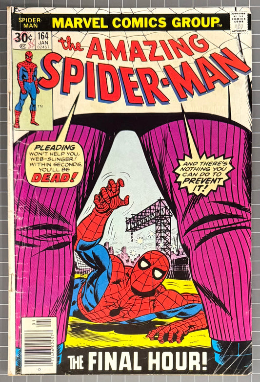 🔑 AMAZING SPIDER-MAN #164 [MARVEL COMICS] *JOHN ROMITA KINGPIN* 1977 GD/VG