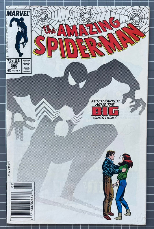 🔑 THE AMAZING SPIDER-MAN #290 [MARVEL COMICS] NEWSSTAND 1987 FN