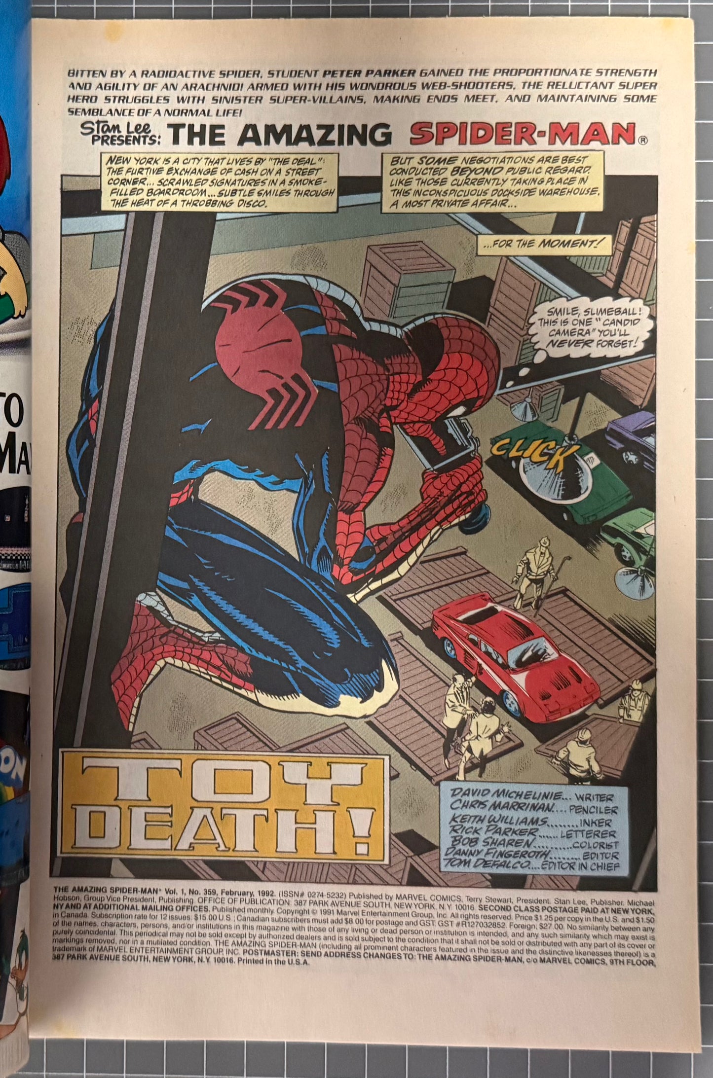 🔑 THE AMAZING SPIDER-MAN #359 [MARVEL COMICS] *1ST APP. CARNAGE* 1992 VF/NM