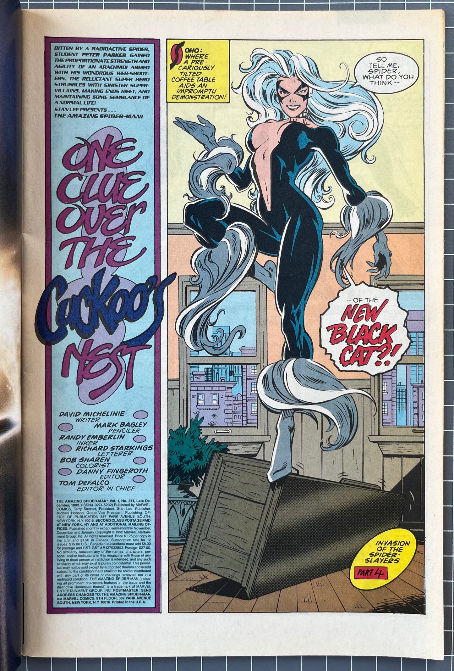 THE AMAZING SPIDER-MAN #371 [MARVEL COMICS] *PART 4 SPIDER-SLAYERS* 1992 VF-