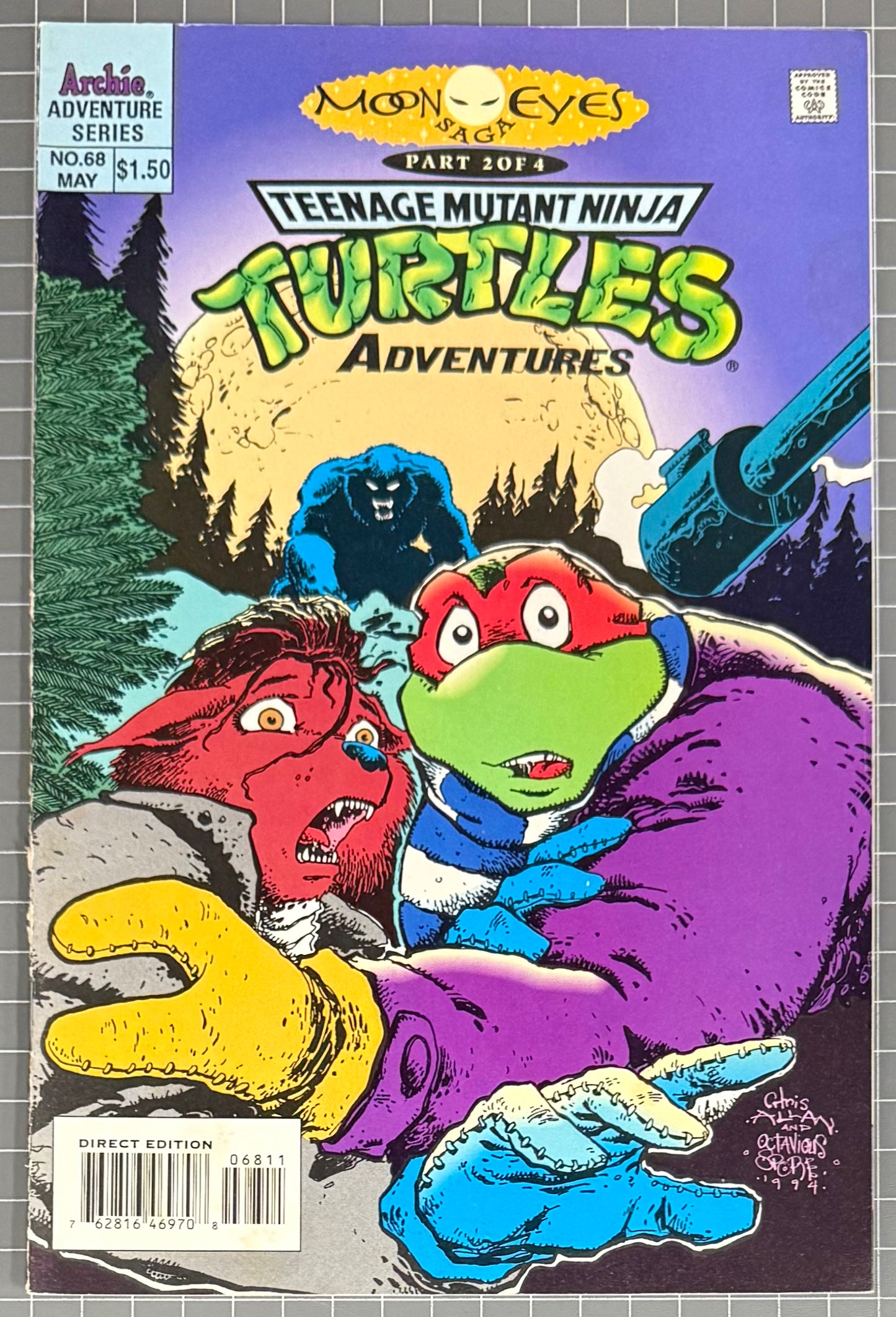 🔑 TEENAGE MUTANT NINJA TURTLES ADVENTURES #68 [ARCHIE] DIRECT COMIC 1995 FN