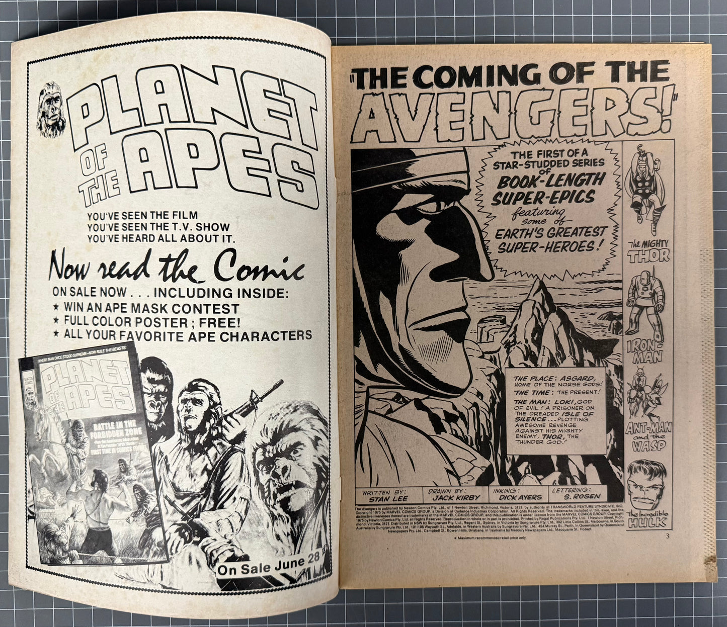 🔑 THE AVENGERS #1 [NEWTON COMICS] AUSTRALIAN MARVEL 1975