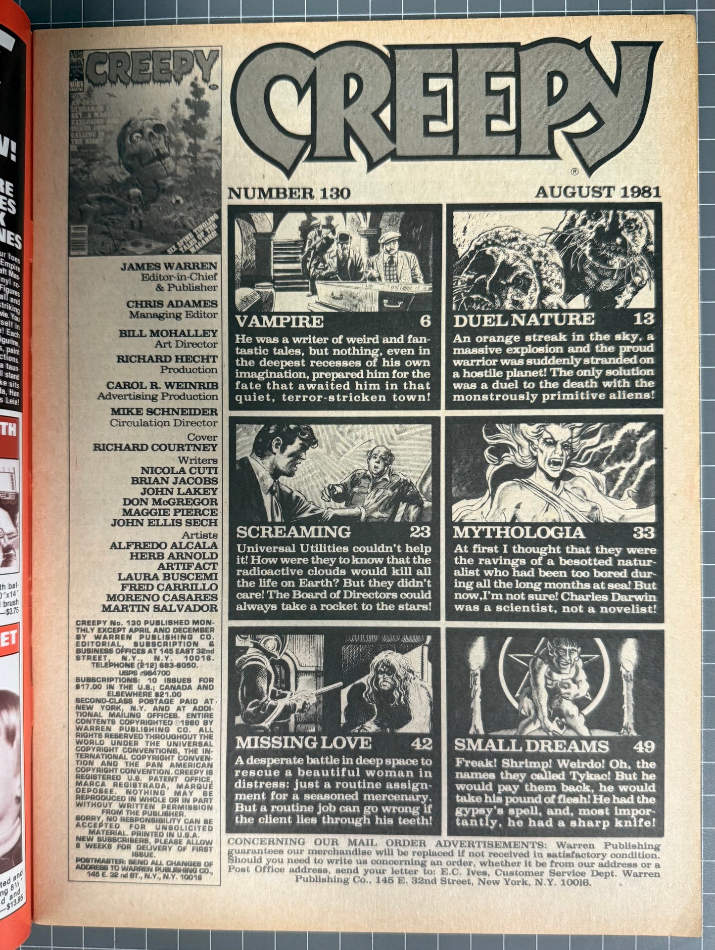 CREEPY #130 [WARREN] HORROR COMIC MAGAZINE 1981 FN/VF