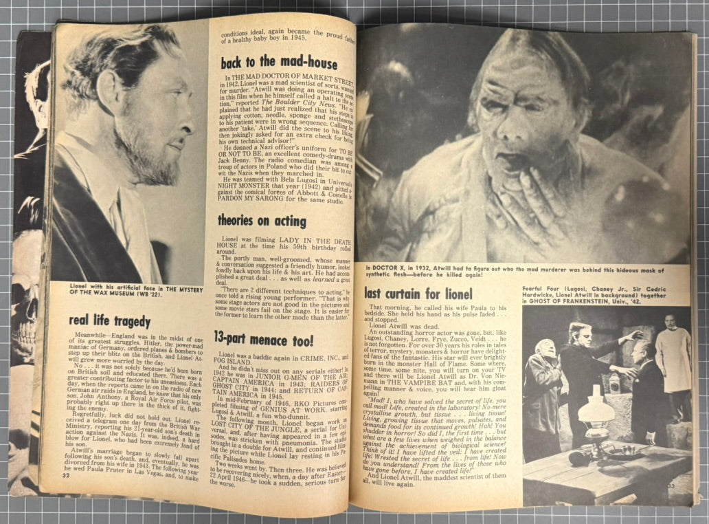 🔑 MONSTER WORLD #1 [WARREN] HORROR MAGAZINE 1964 VG+