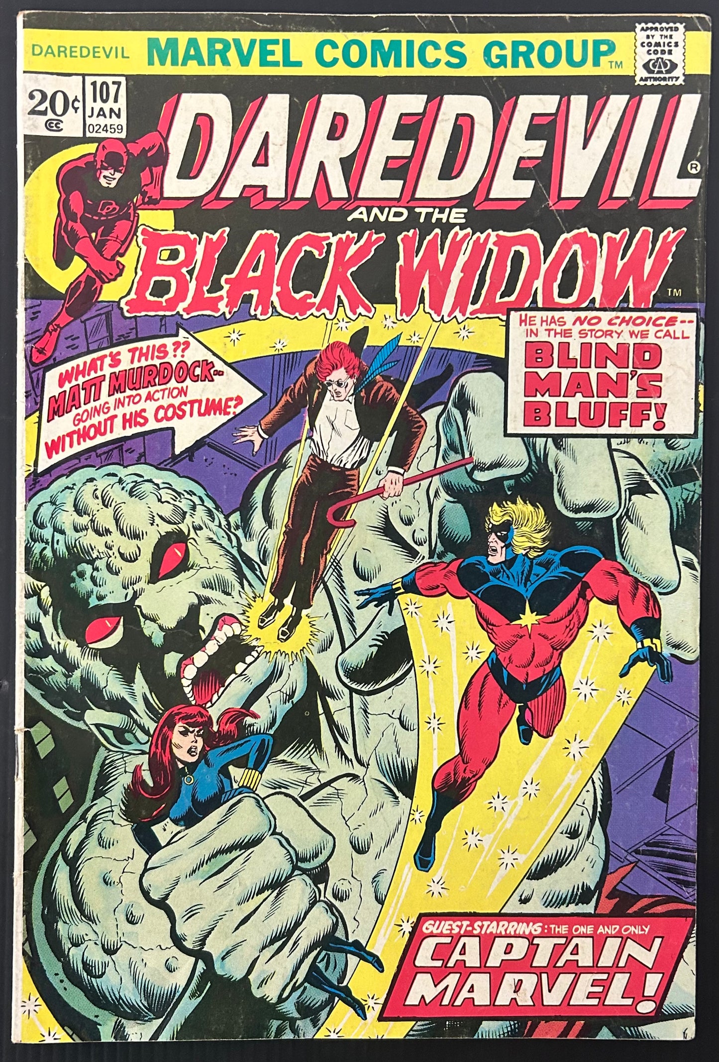 DAREDEVIL #107 [MARVEL COMICS] DIRECT 1974 VG