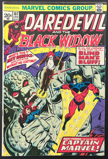 DAREDEVIL #107 [MARVEL COMICS] DIRECT 1974 VG