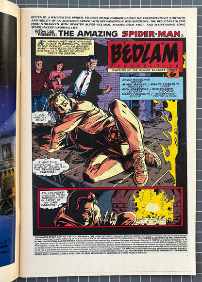 THE AMAZING SPIDER-MAN #373 [MARVEL COMICS] *PART 6 SPIDER-SLAYERS* 1993 VF/NM