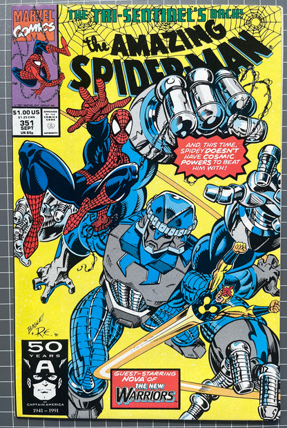 THE AMAZING SPIDER-MAN #351 [MARVEL COMICS] DIRECT 1991 NM-