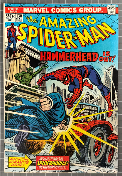🔑 THE AMAZING SPIDER-MAN #130 [MARVEL COMICS] *DEBUT SPIDER-MOBILE* 1974 VG