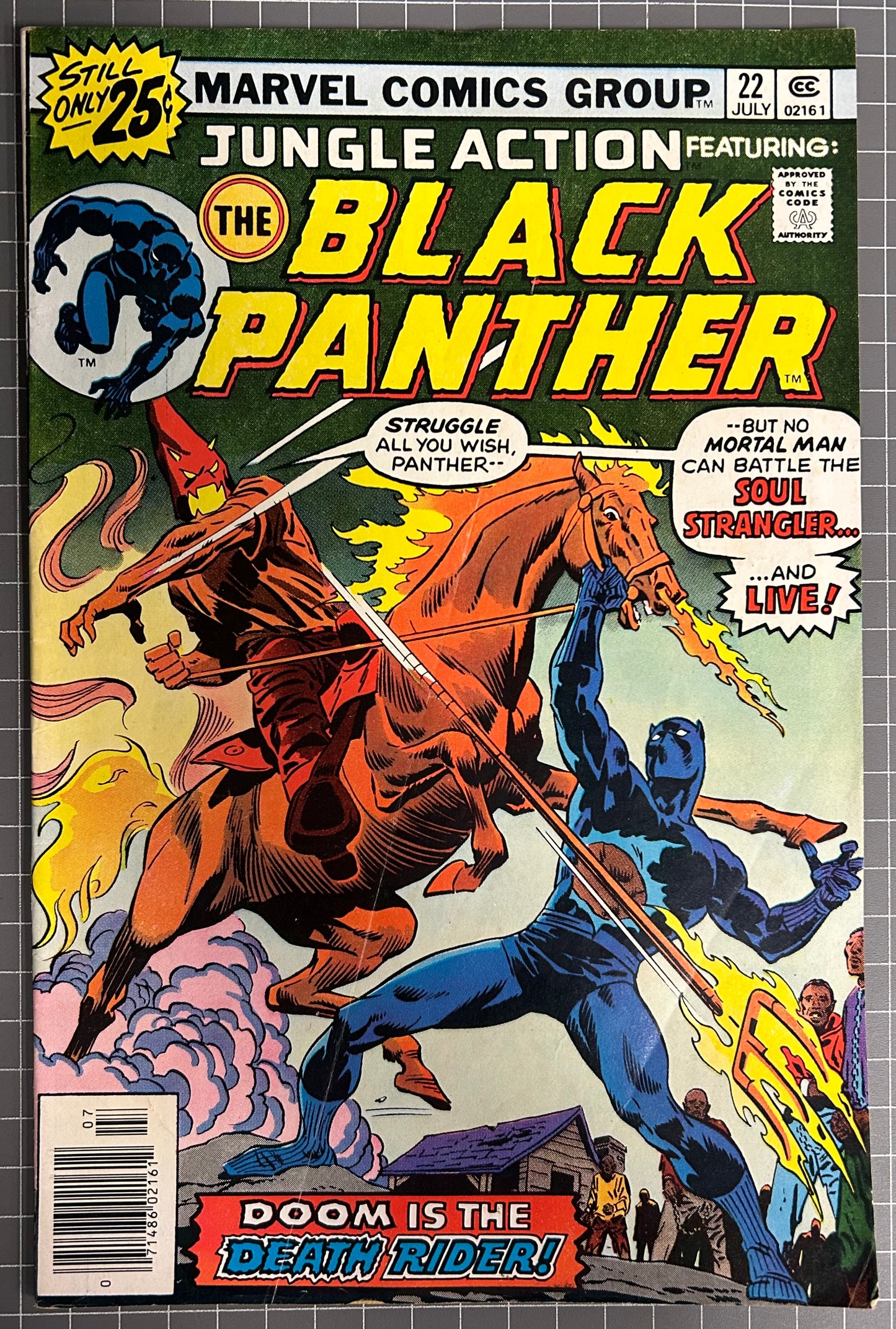 🔑 JUNGLE ACTION #22 [MARVEL COMICS] *SOUL STRANGER DEBUT* NEWSSTAND 1976 FN