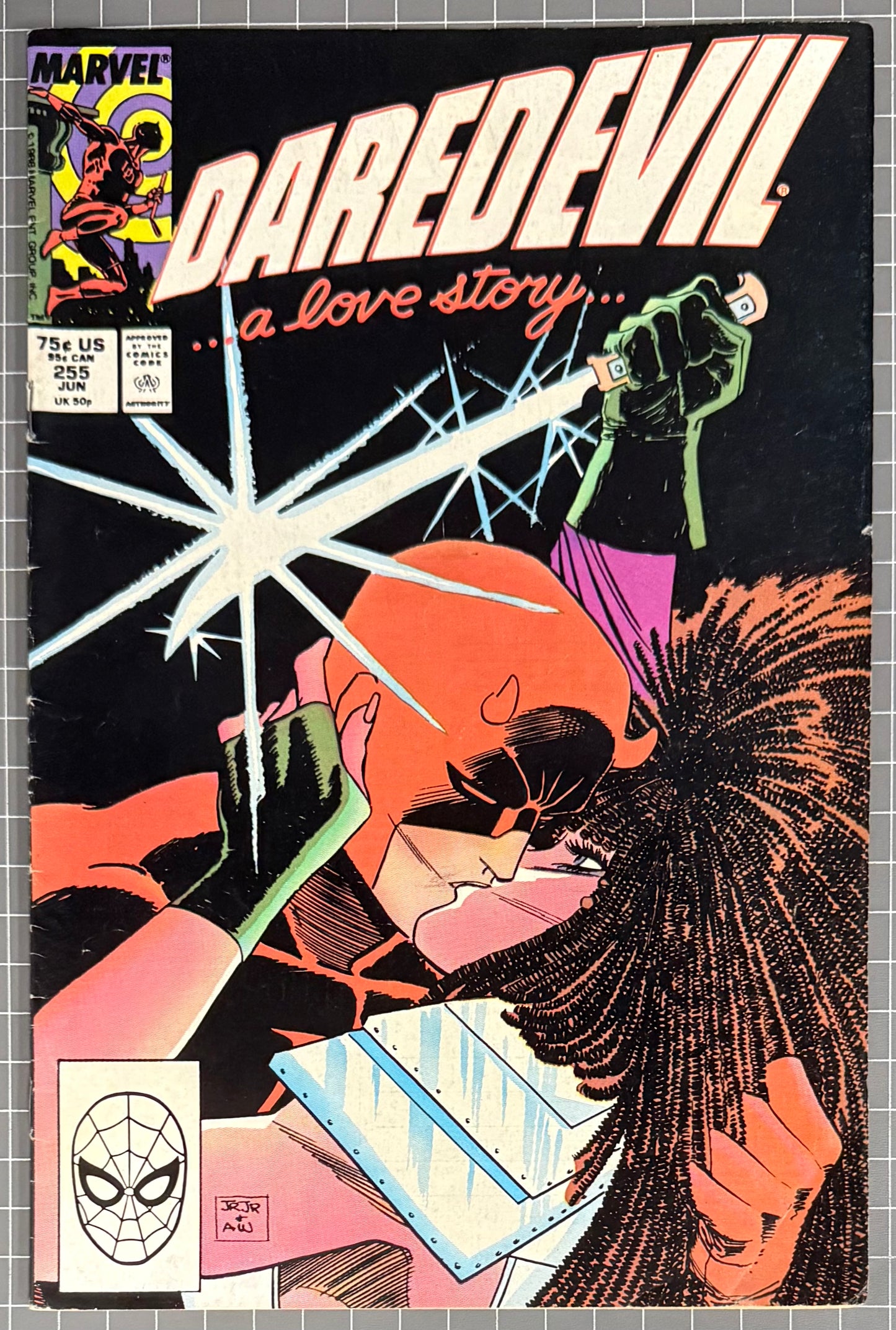 🔑 DAREDEVIL #255 [MARVEL COMICS] DIRECT *2ND APP. TYPHOID MARY* 1988 VG+