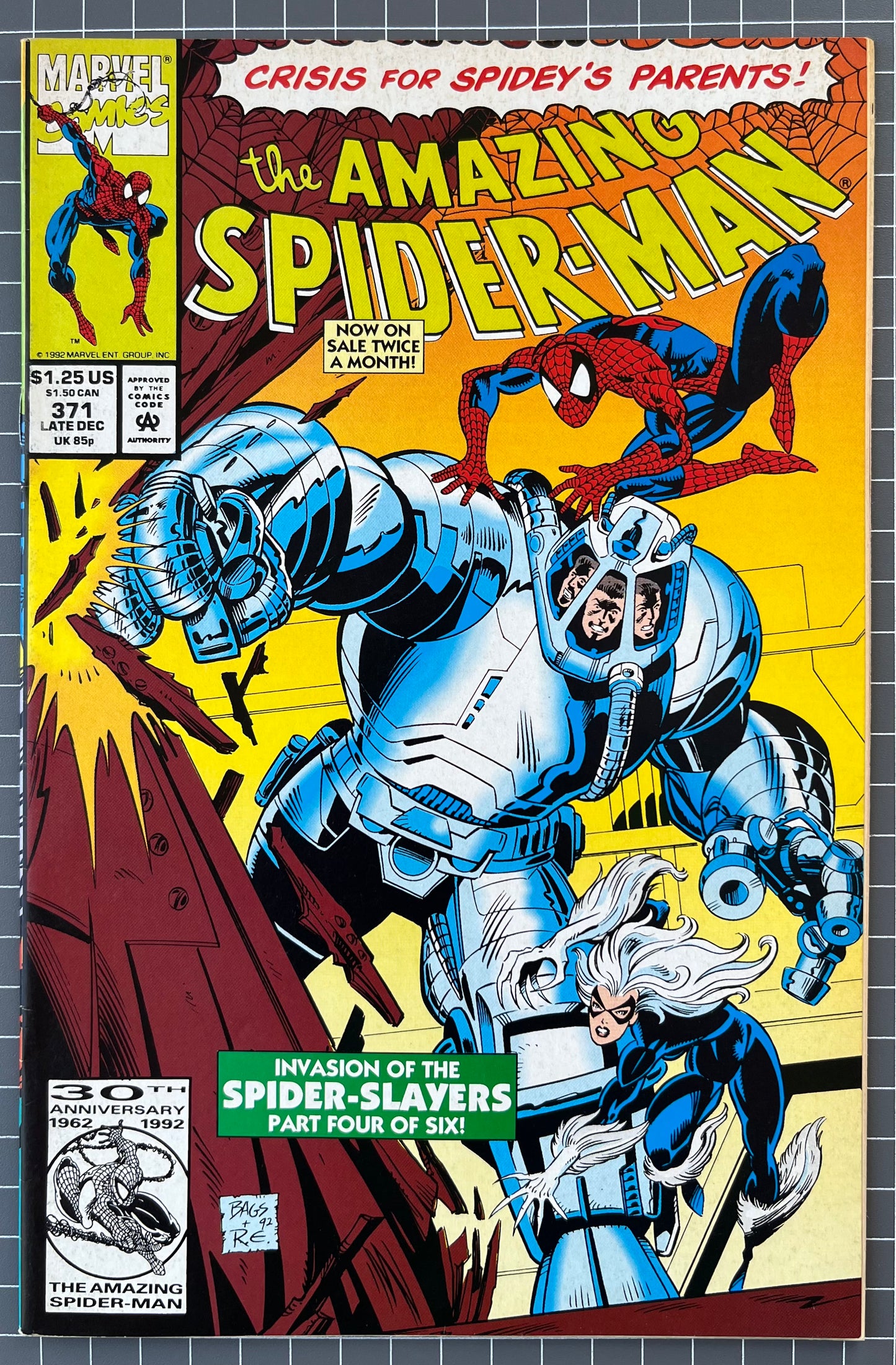 THE AMAZING SPIDER-MAN #371 [MARVEL COMICS] *PART 4 SPIDER-SLAYERS* 1992 VF-