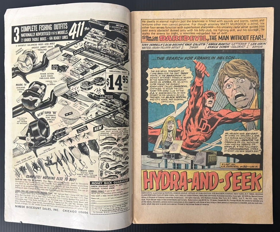 DAREDEVIL #122 [MARVEL COMICS] DIRECT 1975 VG-