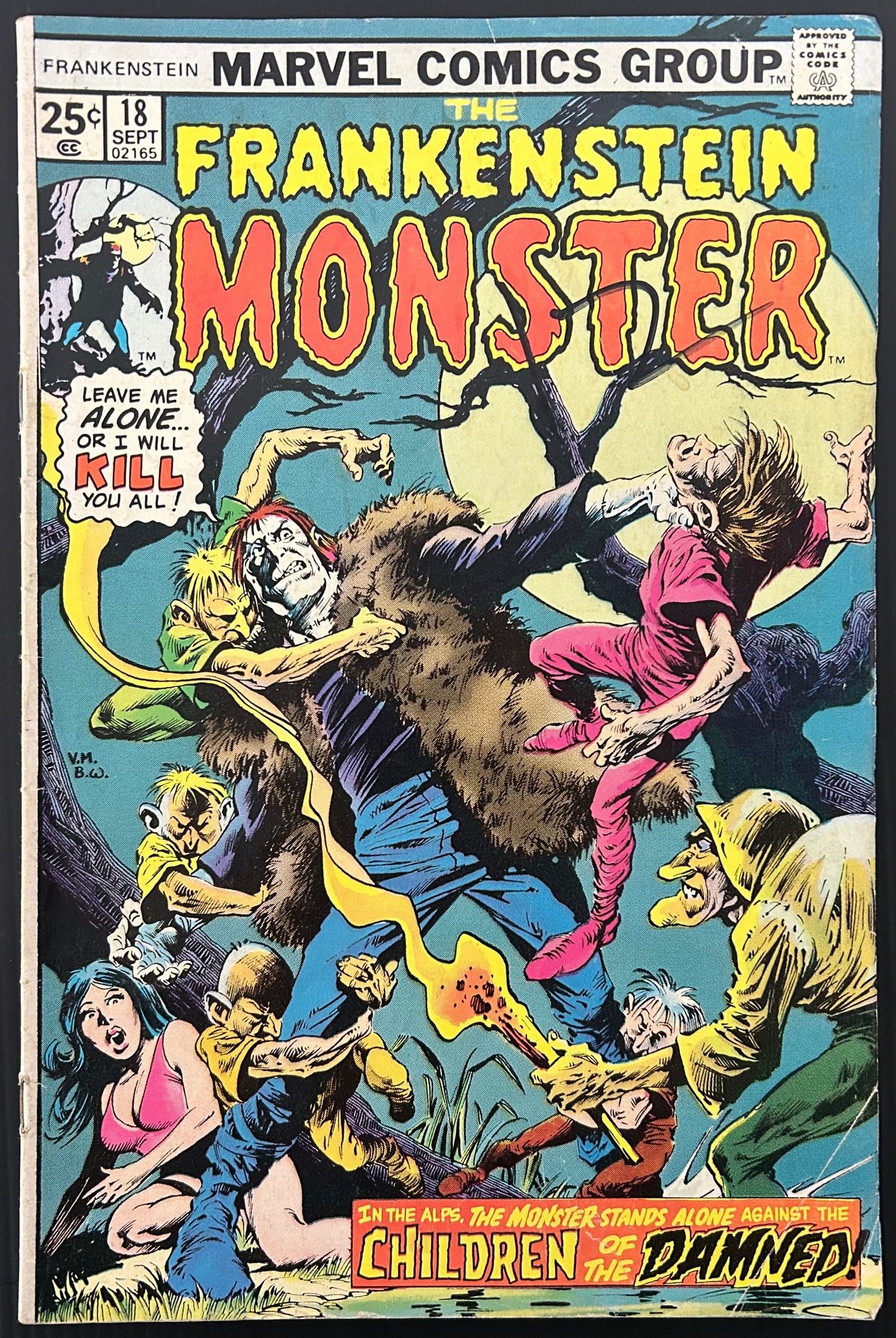 FRANKENSTEIN #18 [MARVEL COMICS] DIRECT 1975 VG/FN