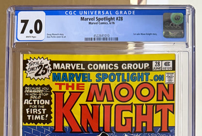 🔑 MARVEL SPOTLIGHT #28 CGC 7.0 [MARVEL] COMIC ***1ST SOLO MOON KNIGHT*** 1976