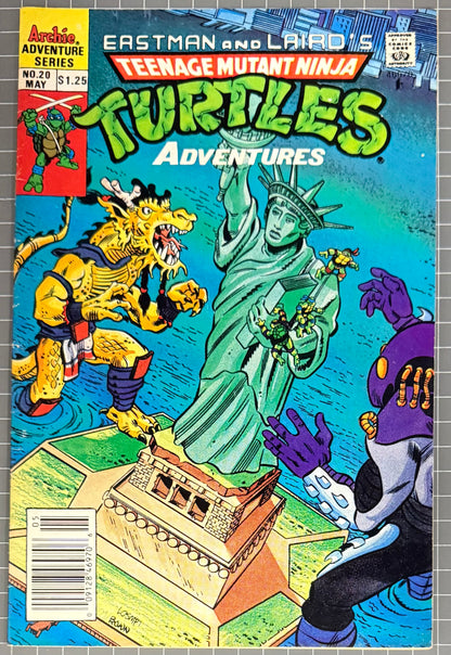 TEENAGE MUTANT NINJA TURTLES ADVENTURES #20 [ARCHIE] NEWSSTAND COMIC 1991 FN