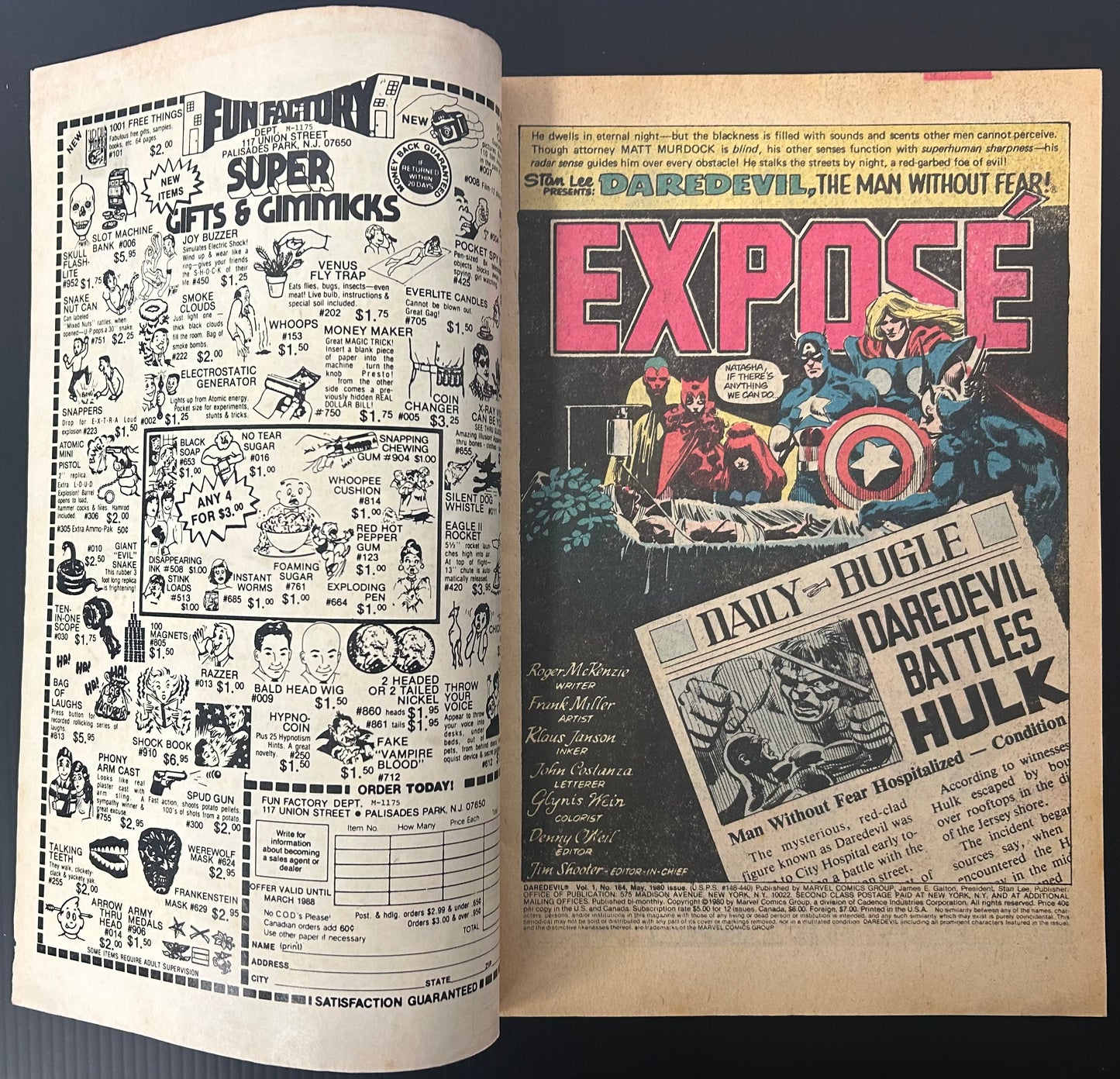 DAREDEVIL #164 [MARVEL COMICS] NEWSSTAND 1980