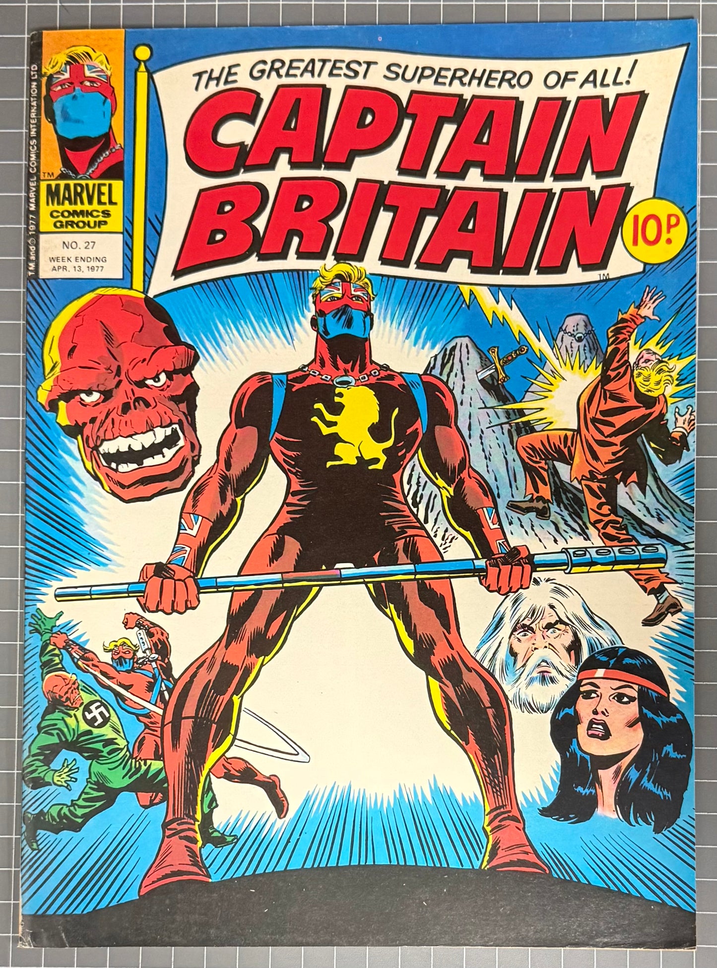 CAPTAIN BRITAIN #27 [MARVEL UK] COMIC MAGAZINE *HERB TRIMPE* 1976 FN/VF