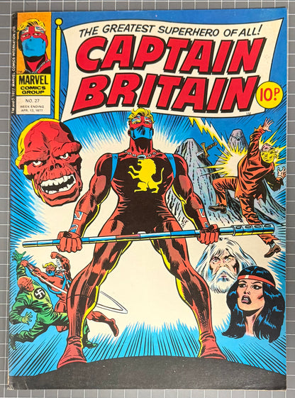 CAPTAIN BRITAIN #27 [MARVEL UK] COMIC MAGAZINE *HERB TRIMPE* 1976 FN/VF