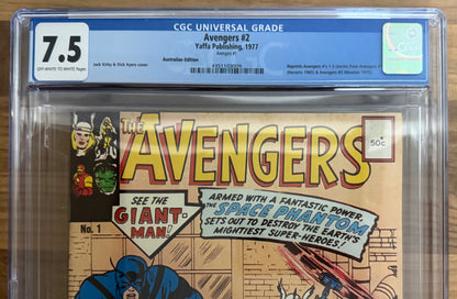 🔑 THE AVENGERS #1 CGC 7.5 [YAFFA PUBLISHING] AUSTRALIAN MARVEL COMIC 1977