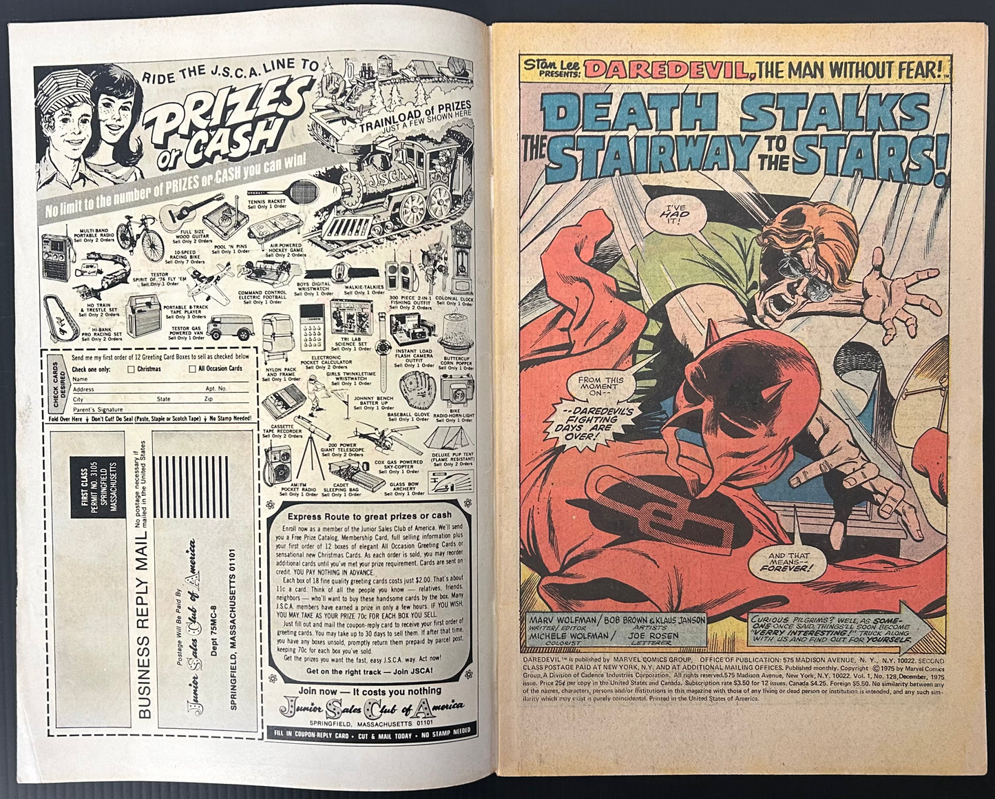 DAREDEVIL #128 [MARVEL COMICS] DIRECT 1976 VF+