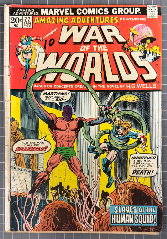 AMAZING ADVENTURES #22 [MARVEL COMICS] *WAR OF THE WORLDS* 1974 GD