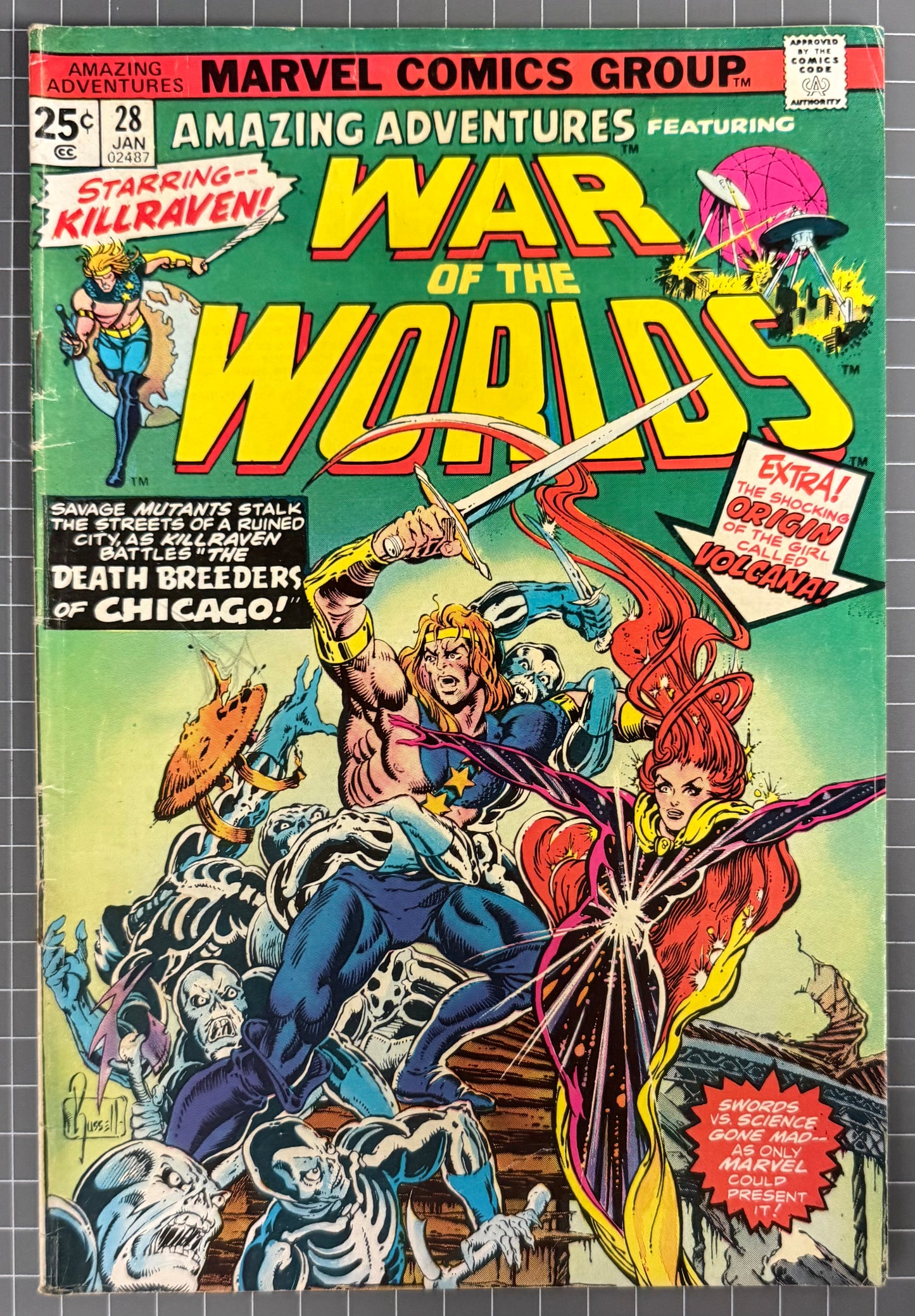 AMAZING ADVENTURES #28 [MARVEL COMICS] *WAR OF THE WORLDS* 1975 VG+